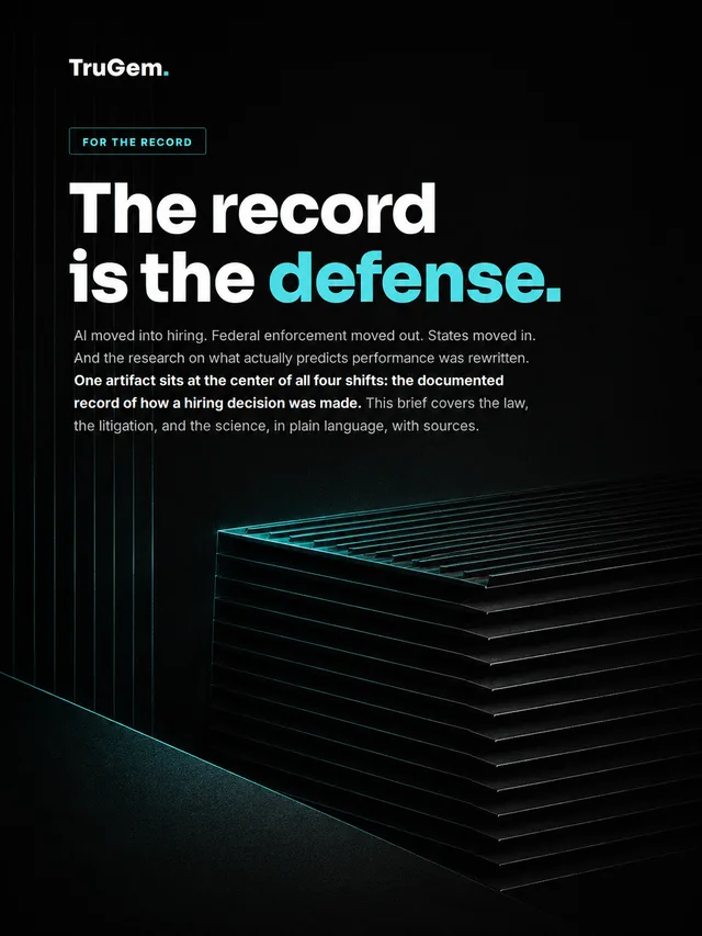Cover of the TruGem research brief, The Record Is the Defense.